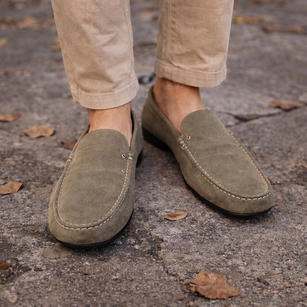 Porsche Design P'1700 Suede Driving Loafers Men’s 12 Made in Italy Luxury Casual